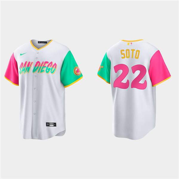 Youth San Diego Padres #22 Juan Soto 2022 White City Connect Stitched Baseball Jersey